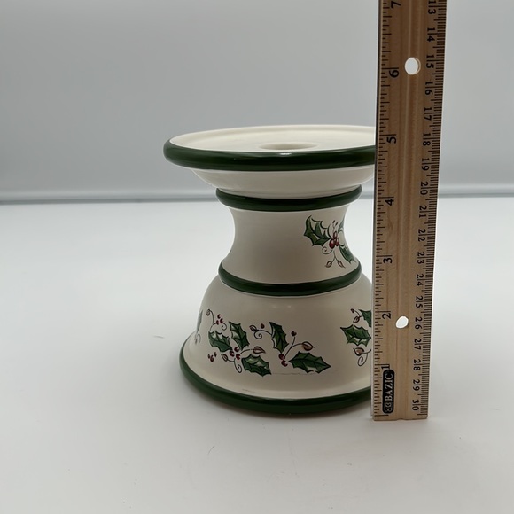 Holly Holiday Candle Holder Pillar or Taper - Picture 14 of 16